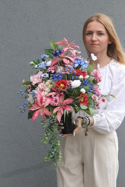 Letnia Polana, bukiet z polnych kwiatów, dł.47cm