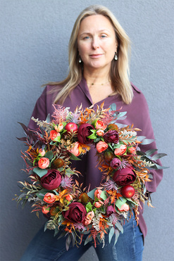 Orange Fall 2, bogaty wianek jesienny, śr.43cm 