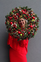 Świąteczny Kolor Big bogaty wianek świąteczny LED