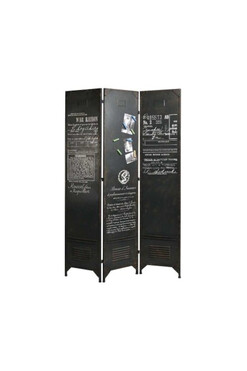 Loft, parawan metalowy czarny, wym.175x115.5cm