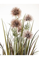 Mirela, sztuczna trawa z kwiatostanami w donicy, wys.80cm