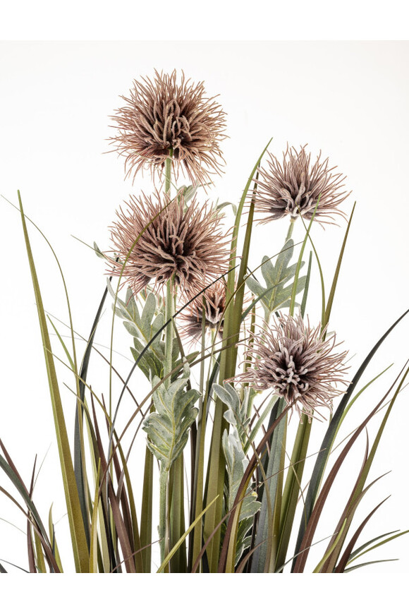 Mirela, sztuczna trawa z kwiatostanami w donicy, wys.80cm