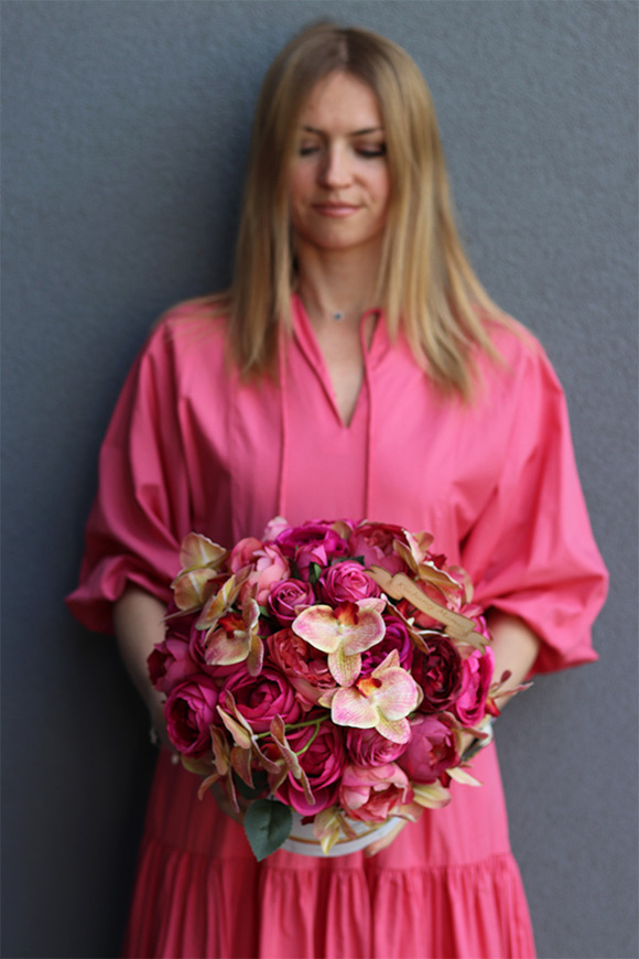 Orchidessa, marmurkowy flowerbox ze storczykiem