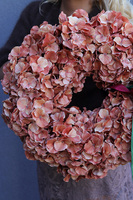 Hortensja Melisse, wianek na drzwi z pomarańczowych hortensji, śr.48cm