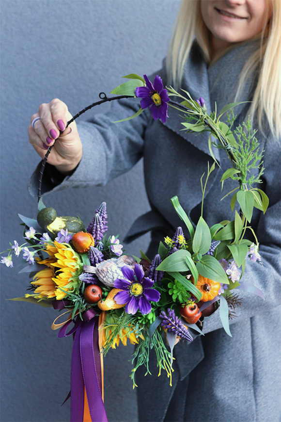 Subtelle Simple Autumn, wianek na drzwi na obręczy