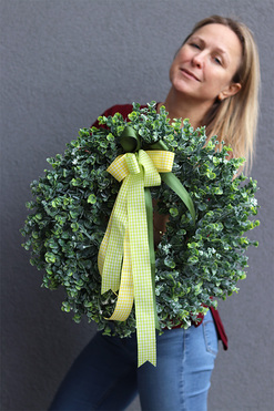 wysokiej jakości zielony wianek, Radość z Wiosny, śr.49cm  