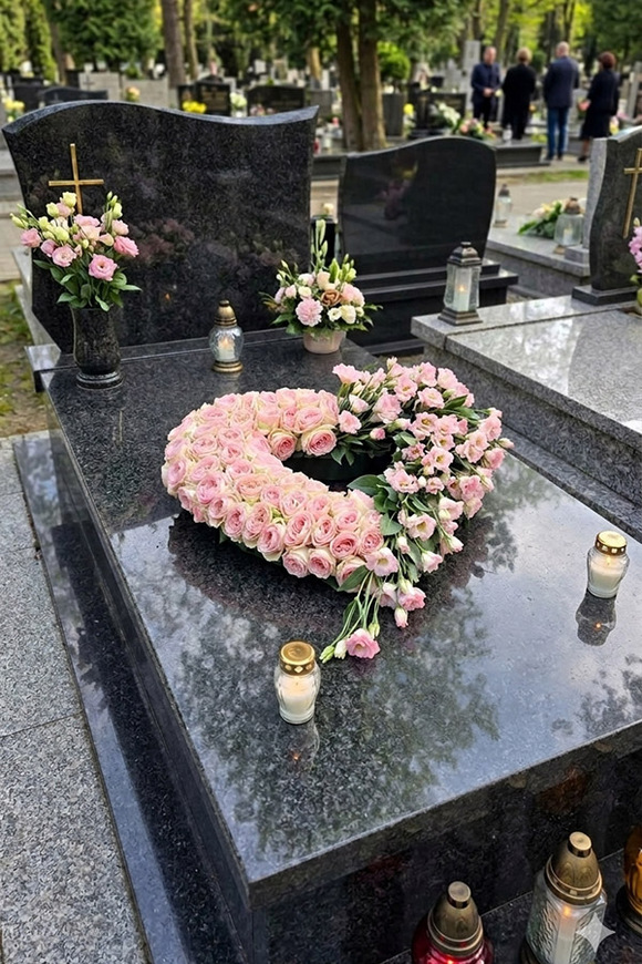 Lovely Rose, wieniec nagrobny w kształcie serca