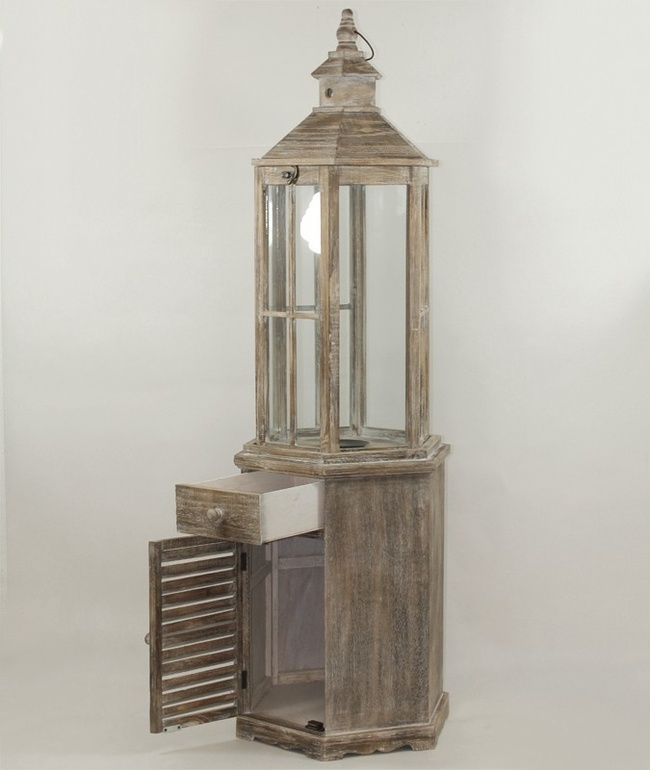 Andalouse, drewniany lampion latarenka, kpl.3szt