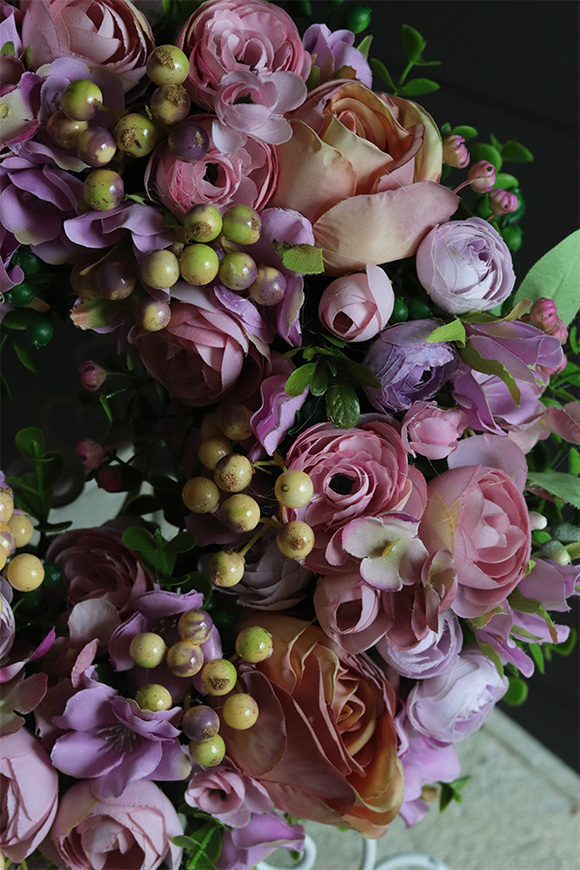 bogaty fioletowy wianek kwiatowy, Fiolettina Arkadia