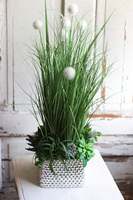 Michelo Gerio, sztuczna trawa kwitnąca z sukulentami, wys.68cm