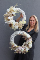 Boho Modern, asymetryczny wianek na drzwi