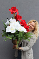 Ambasada, kompozycja z amarylisem w pucharze, wym.75cm 