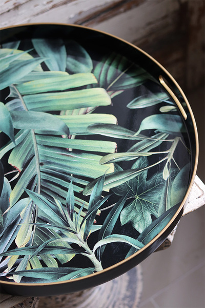 Egzotic Home, stylowa taca melaminowa, śr.46cm 