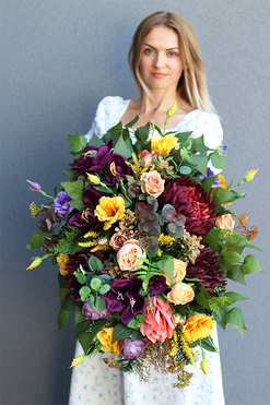 Hediana 3, jesienna wiązanka nagrobna, dł.73cm 