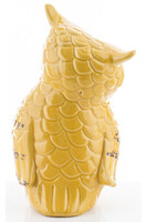 Cottage Owl, ceramiczna figurka sowy, żółta