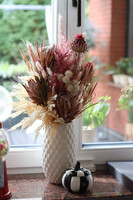 Boho Spring, kompozycja kwiatowa z suszem