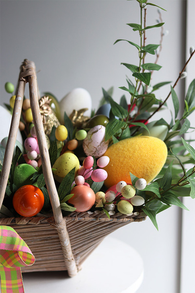 Koszyczkowo, wielkanocna dekoracja w koszu