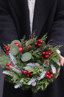 Santa Claus B, ponadczasowy świąteczny wianek, śr.28cm