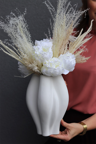 Boho Grenatia Bianca, bukiet w wazonie na stół z suszem