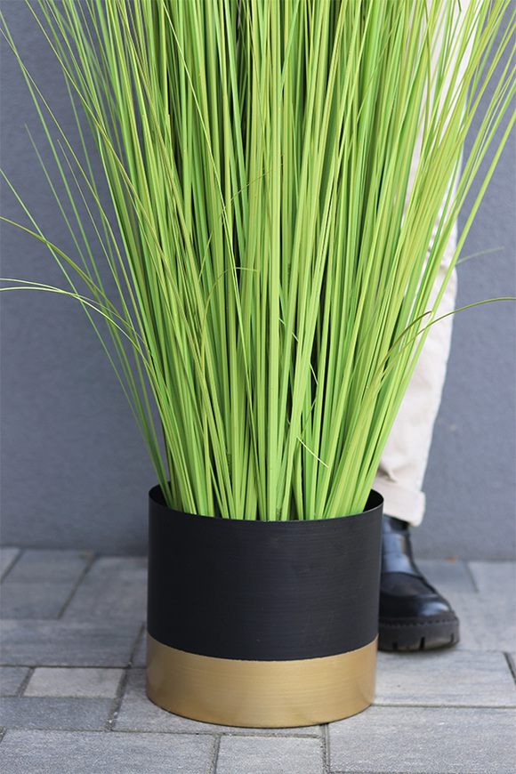 Trawa Pustynna Black&Gold, sztuczne trawy w donicy metalowej