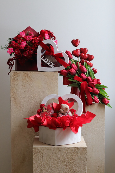 Teddy Chocolates, flowerbox z czekoladkami na walentynki