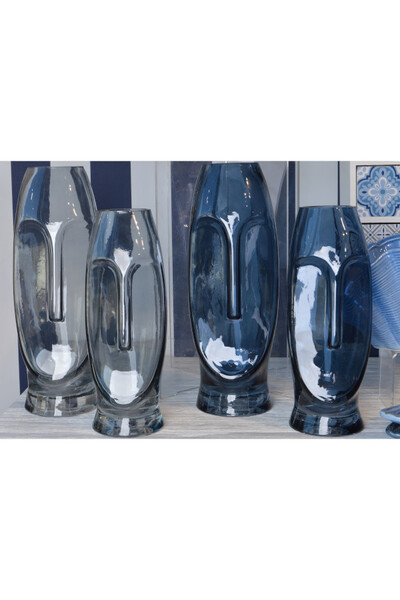 Pacific Face, szklany wazon, szary