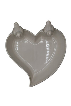 Dalida, poidło dla ptaków serce, białe E, wym.31.5x30.5x13cm