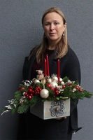 Klasyka Świąteczna, stroik świąteczny w skrzynce