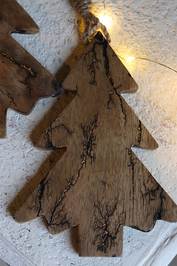 Choinka Wood, drewniana zawieszka