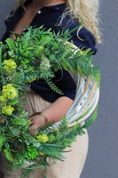 Sukulenty Green Deco, asymetryczny zielony wianek