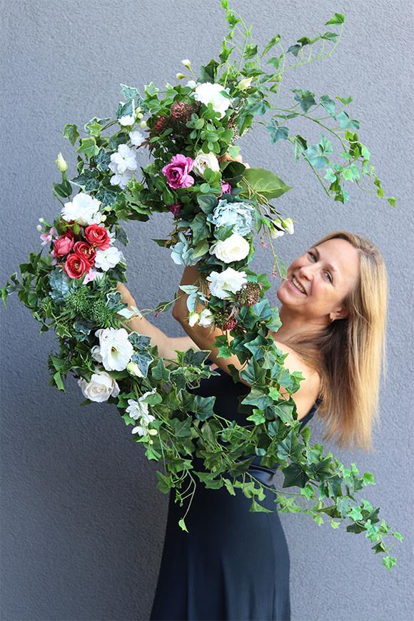 girlanda kwiatowa z bluszczem, Getrano 2, dł.110cm 