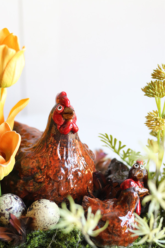 Kurki na Wsi, stroik wielkanocny z kurami