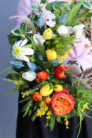 Orengeta Spring, wiosenny wianek z kogutami