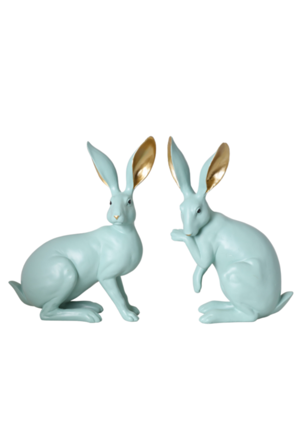 Bunny Pastels, komplet 2 szt. figurek zając wielkanocny, wys.26/21cm