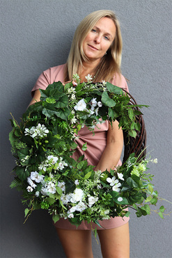 Agnes Extra 2, elegancki wianek na drzwi, śr.50cm