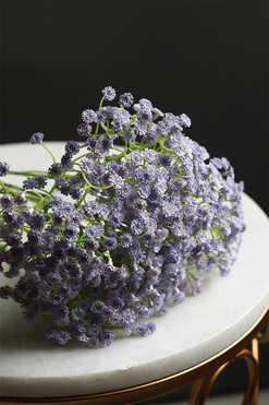 Gipsówka Niebieska, gałązka sztucznych kwiatów, 6szt, dł.48cm 