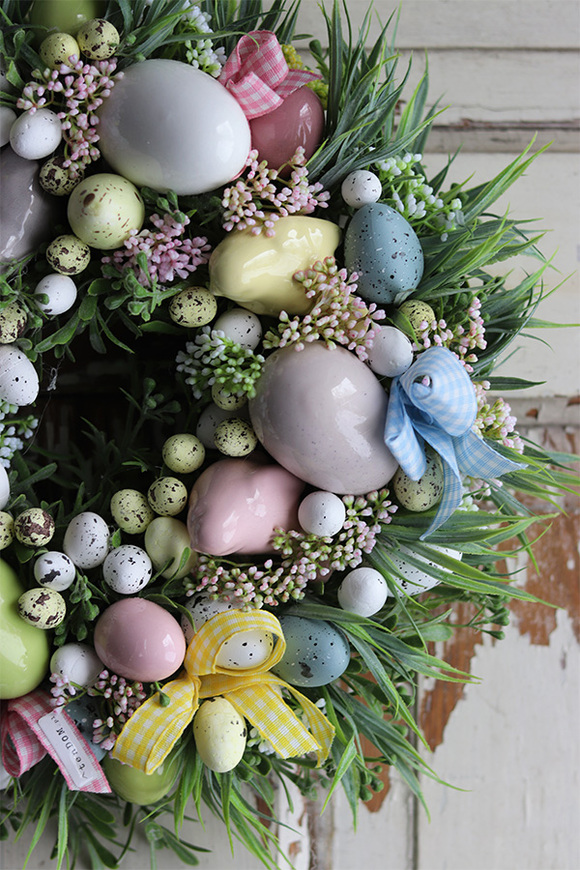 Pastels, wielkanocny wianek z jajkami, śr.32cm 