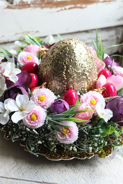 elegancki stroik wielkanocny z jajem, Tefila, śr.33cm