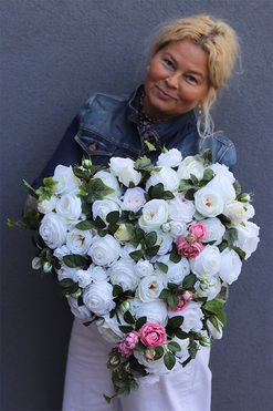 Serce Pełne Miłości, dekoracja nagrobna w kształcie serca, wym.37x40cm