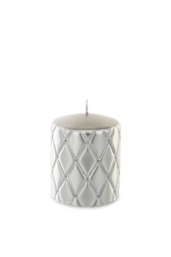 świąteczna świeca Florencja 2, srebrna, wym.10x8x8cm