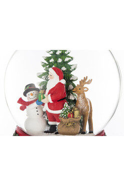 Mikołaj i Przyjaciele, świąteczna kula śnieżna pozytywka, wys.16.5cm