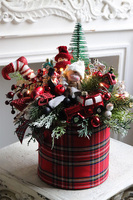 Moko Xmas Tartan, świąteczny flowerbox LED