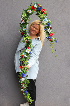 Mazowsze w Ogrodzie, girlanda kwiatowa z owocami, dł.200cm