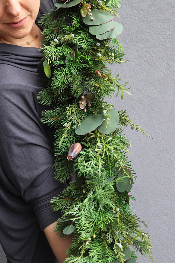 Siła Natury, zielona girlanda na kominek, dł.100cm