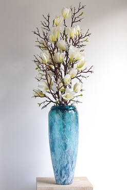 Magnolia Azuria, bukiet kwiatów w wazonie, białe, wys.90cm