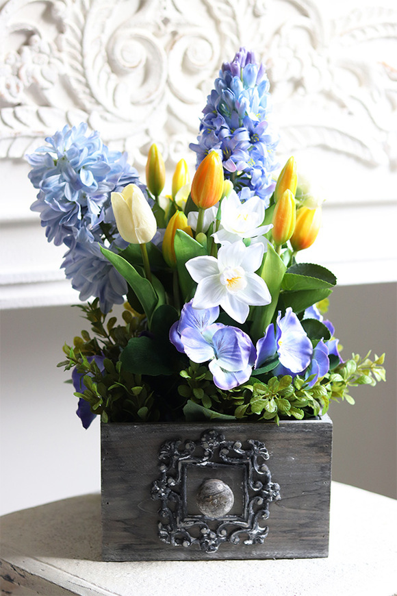 Hiacynty & Bratki, wiosenna dekoracja w szufladzie