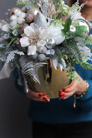 Mróz Glamour, zimowy stroik w złotej osłonce