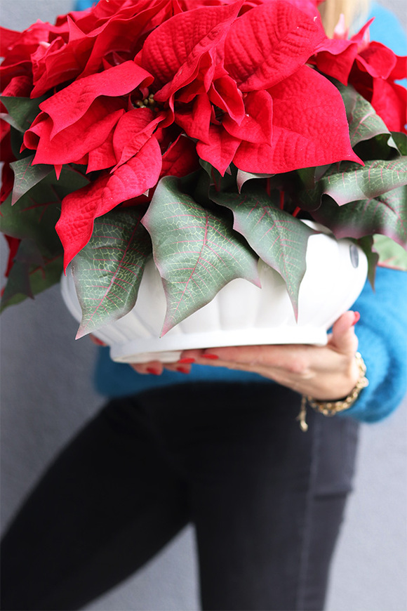 Gwiazda Betlejemska White Deco, wysokiej jakości sztuczna roślina