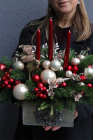 Klasyka Świąteczna, stroik świąteczny w skrzynce