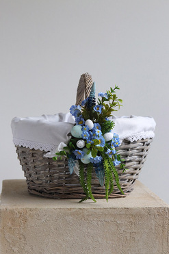 OD RĘKI Azuria, dekorowany koszyczek wielkanocny, wys.25cm 